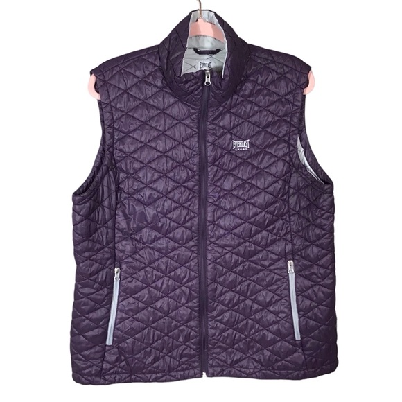 Everlast Womens Nano Puffer Vest Size 1X Diamond Quilted Sleeveless Purple Light - Picture 10 of 10